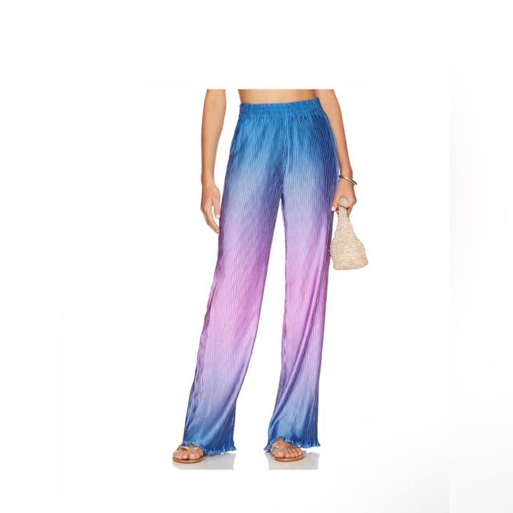 Jonathan Simkhai Dante Ombre Blue and Pink Wide Leg Pants